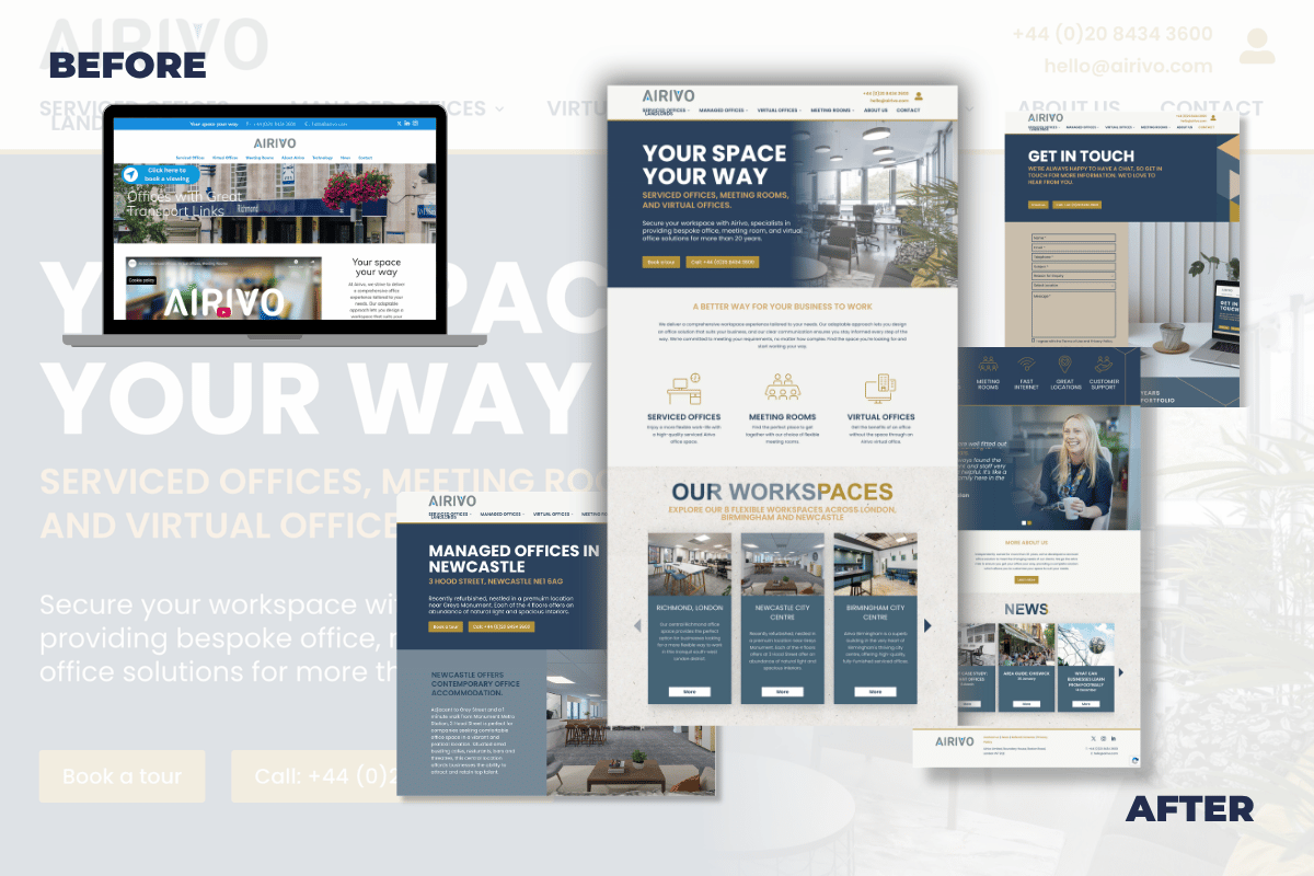 airivo's website revamp by spaces to places